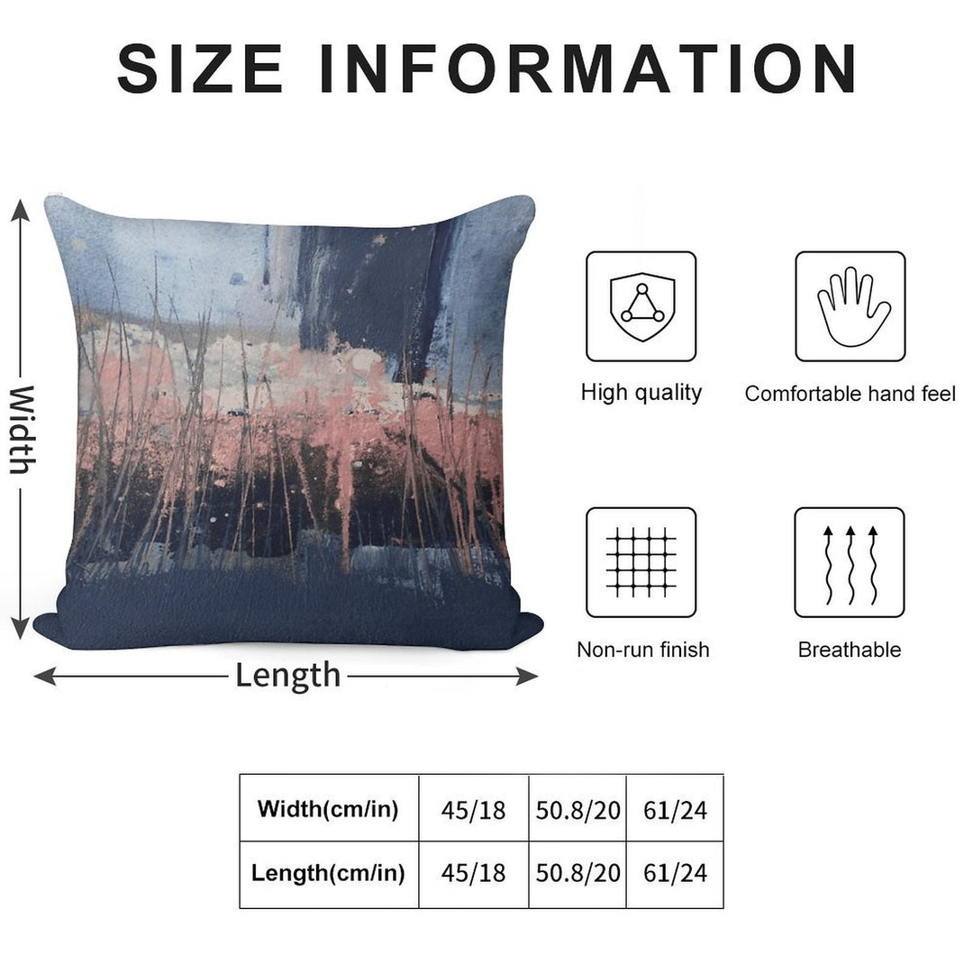 Pink Navy Abstract Soft Fade-Resistant Throw Pillow