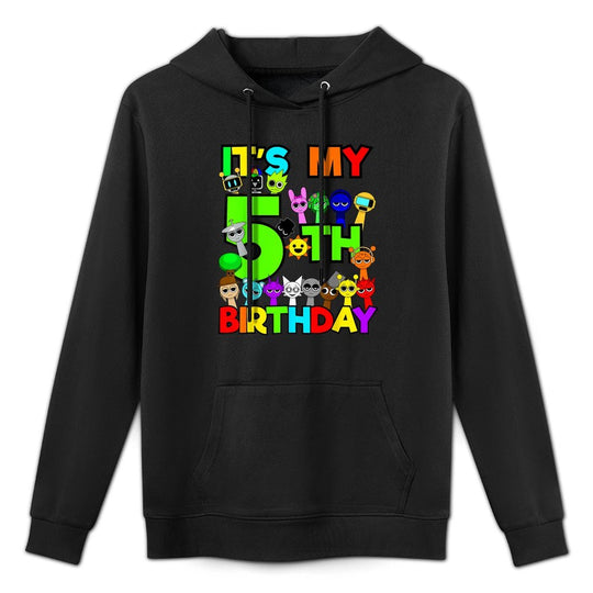 Birthday Sprunki Party Decorations 5 Year Old Girls Boys Versatile Streetwear Hoodie