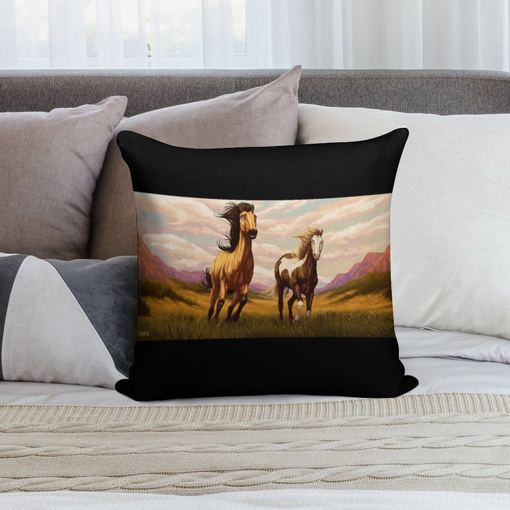 Spirit Stallion of The Cimarron Soft High-Density Material Throw Pillow