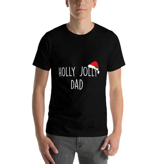 Holly Jolly Dad, Cute Holiday Christmas Gift  Breathable T-Shirt