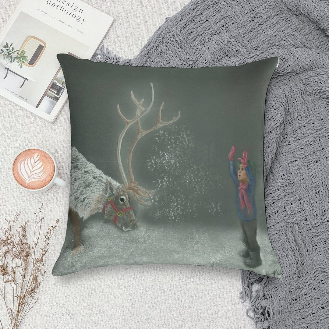 Christmas Wonder Soft Hidden Zipper Throw Pillow