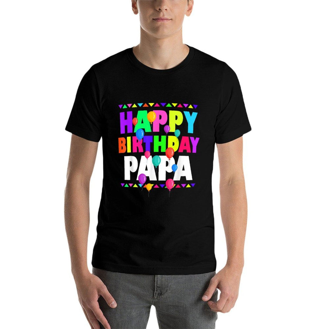Happy Birthday Papa Cute Toddler Matching Family B-Day Party  Heathered Texture T-Shirt