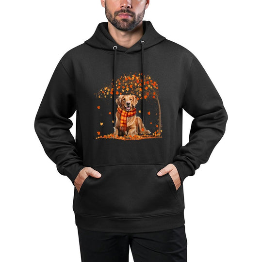 Golden Retrievers Hello Autumn Leaf Fall For Dog Lover Shrink-Resistant Hoodie