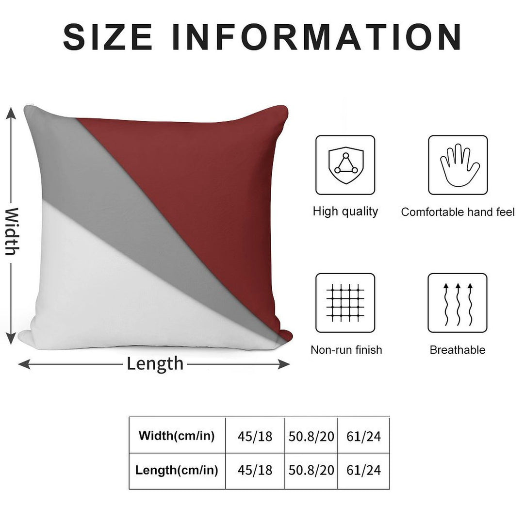 Decorative Red And Gray Soft Home Decor Throw Pillow