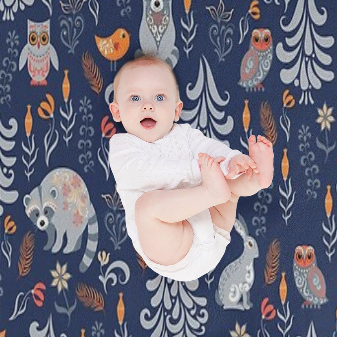 Fairy Forest with Animals And Birds. Raccoons, Owls, Bunnies And Little Chick. All-season Throw Blanket