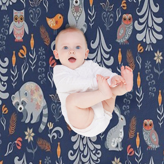 Fairy Forest with Animals And Birds. Raccoons, Owls, Bunnies And Little Chick. All-season Throw Blanket