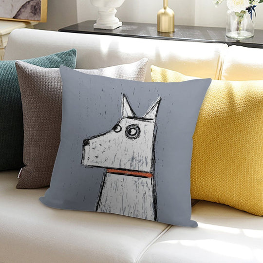 Arthur White Dog Soft Durable Construction Throw Pillow