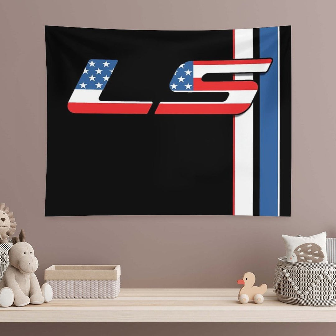 LSX Murica USA V8 Racing LS Flag Stripes Tapestry