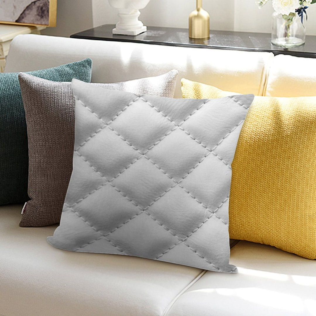 Quilted Leather Effect (white) Soft Ultra-Soft Texture Throw Pillow