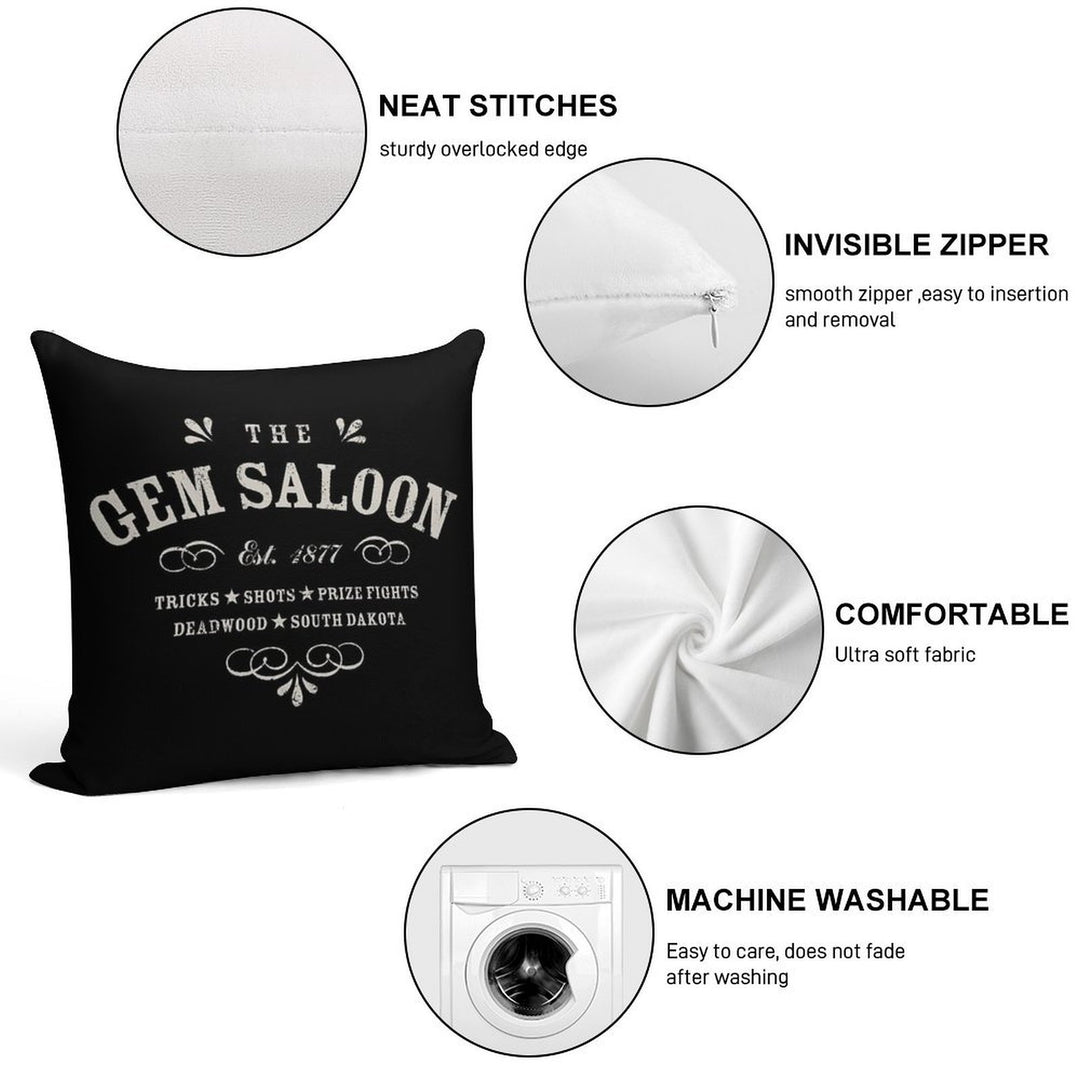 The Gem Saloon, Deadwood Soft Easy Maintenance Throw Pillow