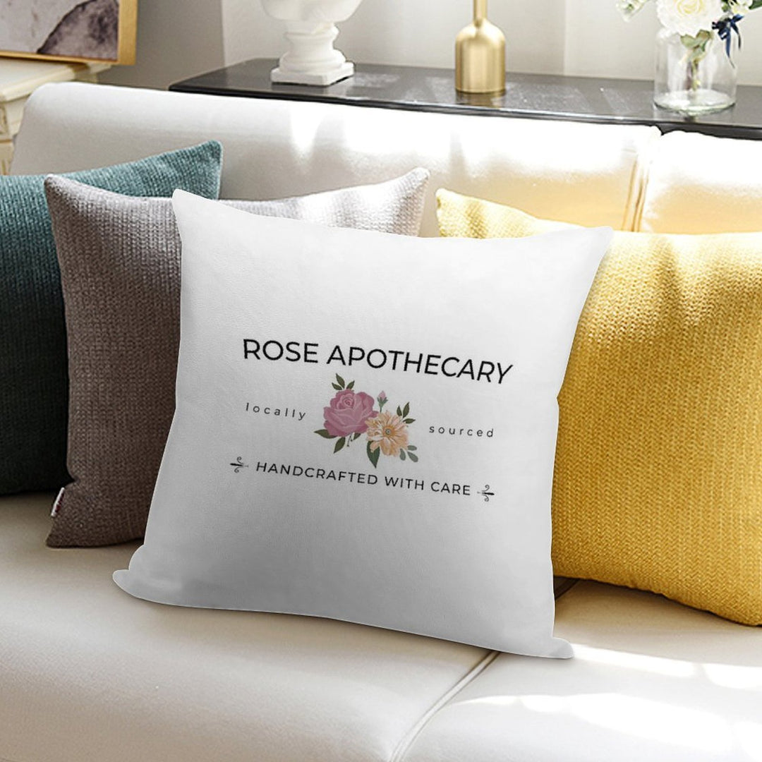 Rose Apothecary Handcrafted with Care Soft Warmth Comfort Throw Pillow