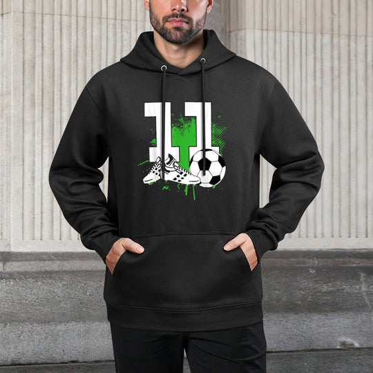 11st Birthday Boy 11 Years Footballer Football Birthday Kangaroo Pocket Hoodie