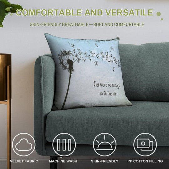 Song Lyrics - Ripple - Art Soft Hidden Zipper Throw Pillow