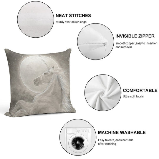 The Unicorn Soft Decorative Cover Throw Pillow