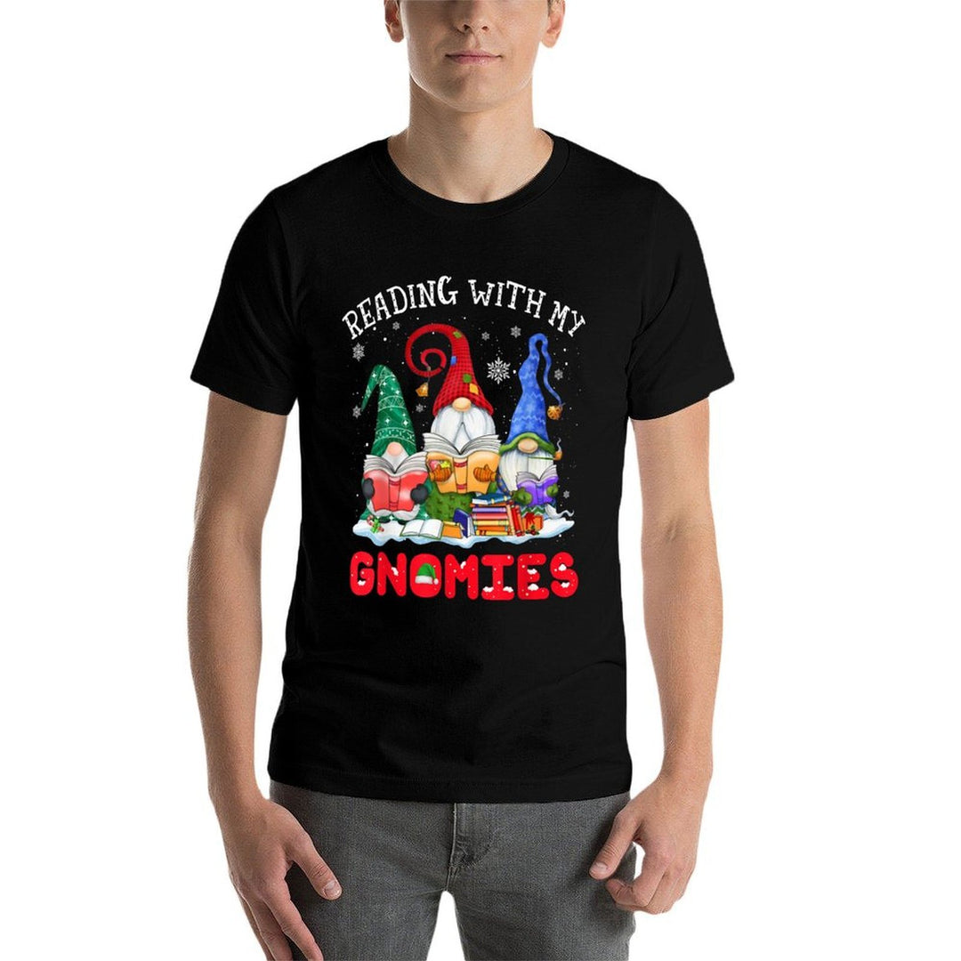 Reading With My Gnomies Christmas Funny Gnomes Reading Books  Affordable Price T-Shirt