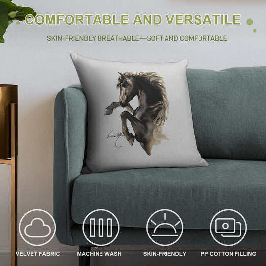 Black Fury (Cut-Out) Soft Ultra-Soft Texture Throw Pillow