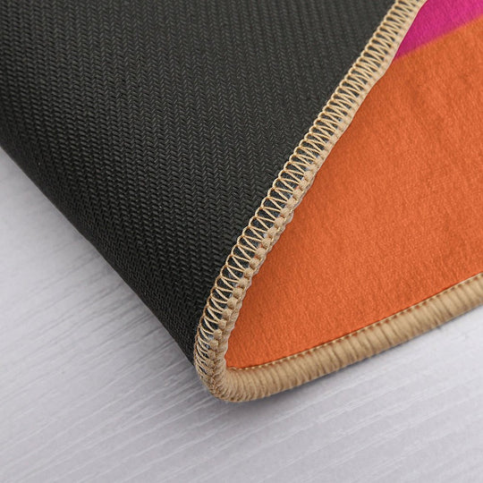 Hot Neon Pink And Orange Pop Minimalist Solid Color Block  Multi-Purpose Bath Mat