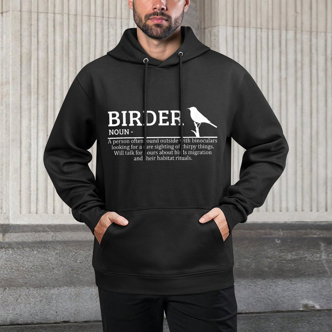 Birder Definition Funny Birding Birdwatching Lovers Machine Washable Hoodie