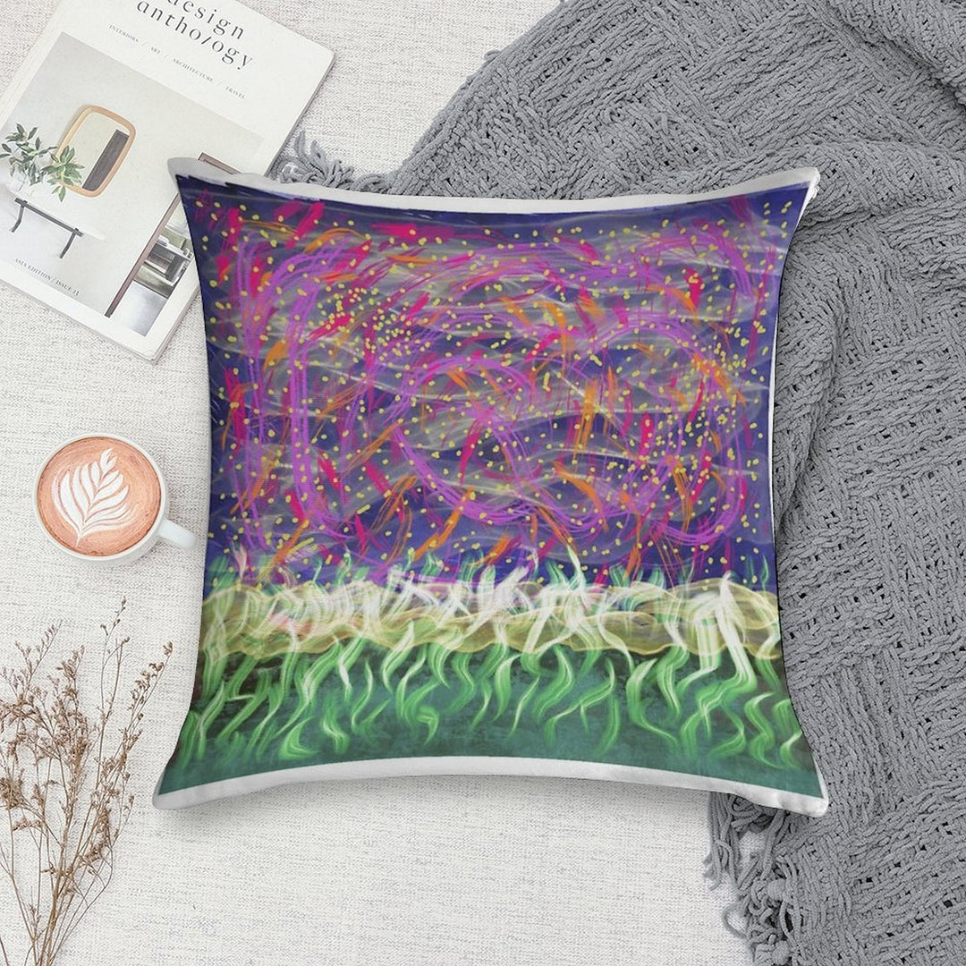 Electric Garden Beneath A Starry Storm Soft Style Accent Throw Pillow