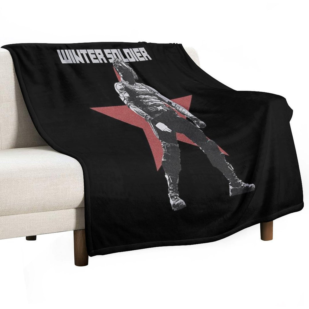 Bucky Barnes The Winter Soldier Red Star Original Print  Dark Ver. Easy Care Throw Blanket