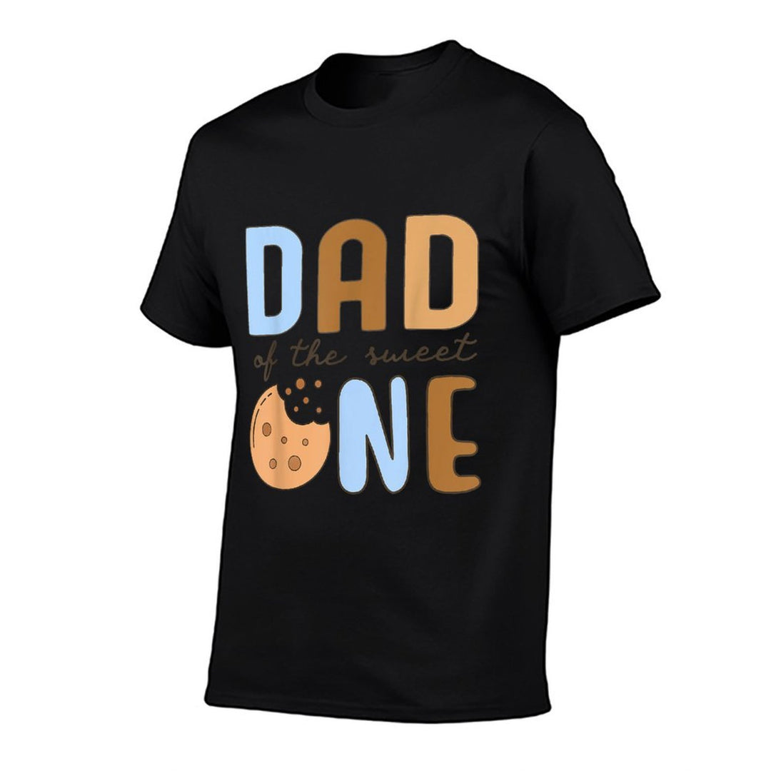 Dad Of The Sweet One Cookies And Milk 1st Birthday Party  Ribbed Collar T-Shirt