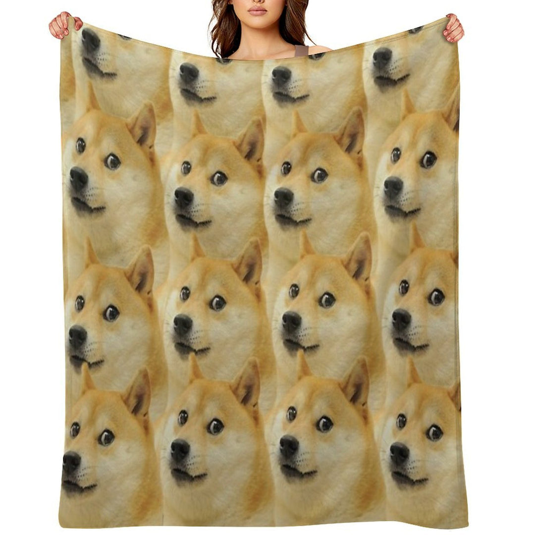 Doge Collage Sustainable Throw Blanket