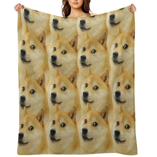 Doge Collage Sustainable Throw Blanket