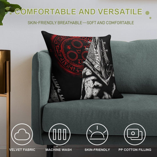 Scary Slow Villain Soft Reinforced Edging Throw Pillow