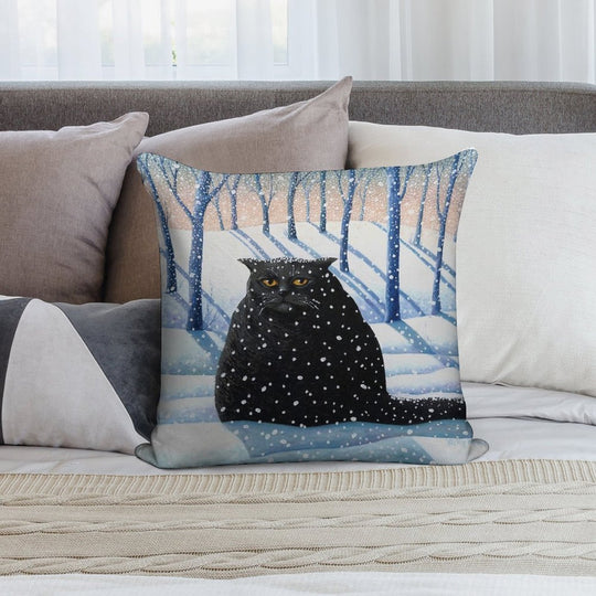 Snowy Soft Skin-Friendly Throw Pillow