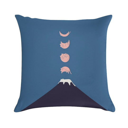 Cat Landscape 73 Soft Short Plush Fabric Throw Pillow