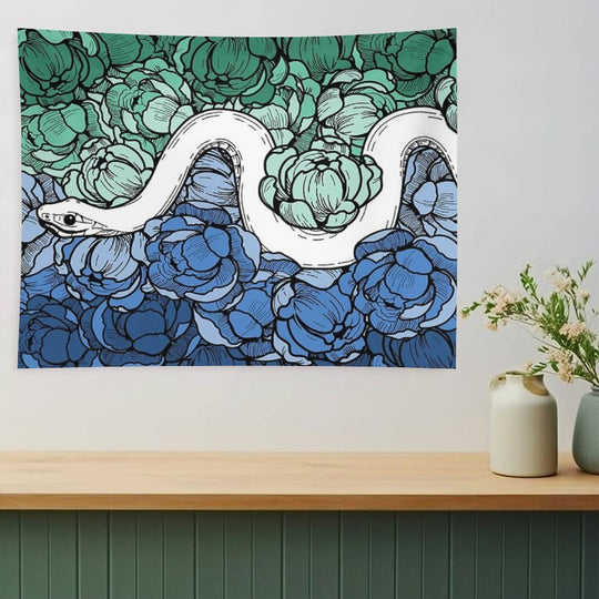 Seafoam Peony Garden Tapestry
