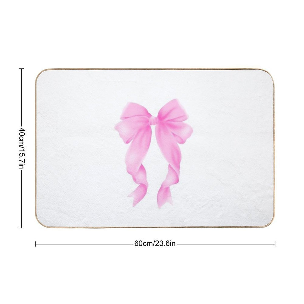 Cute Pink Bow  Toxin-Free Bath Mat