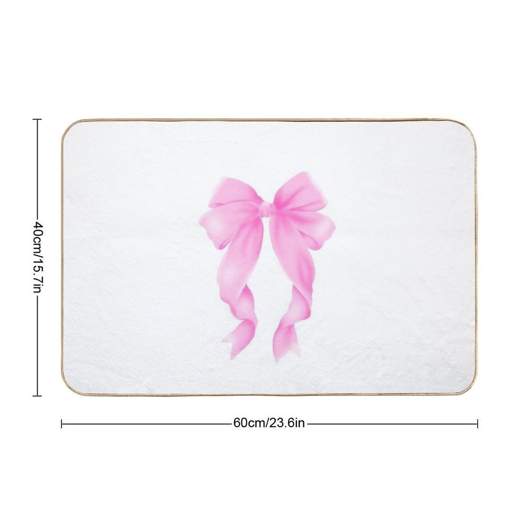 Cute Pink Bow  Toxin-Free Bath Mat