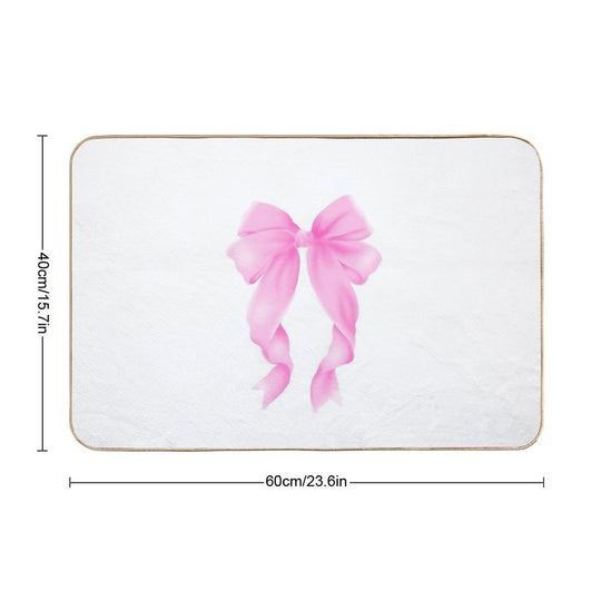 Cute Pink Bow  Toxin-Free Bath Mat