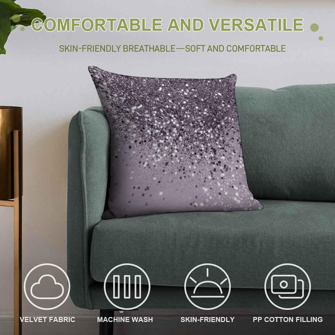 Lavender Lady Glam #2 (Photo of Glitter Only - Not Reflective) Soft Shrink-Resistant Throw Pillow