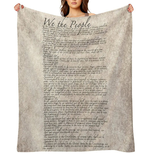 US Constitution The Bill of Rights on Parchment Paper Easy Care Throw Blanket