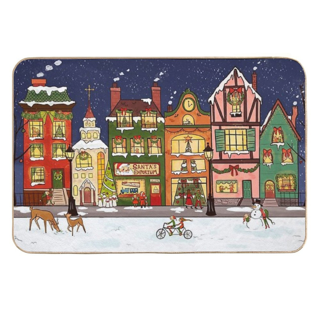 Christmas Whimsy  Easy To Clean Bath Mat