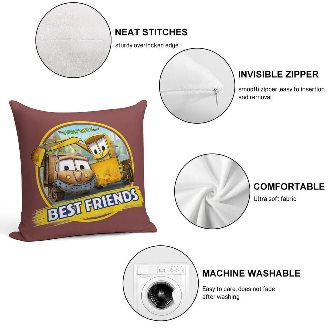 Kids The Stinky And Dirty Show - Best Friends Soft Easy Maintenance Throw Pillow
