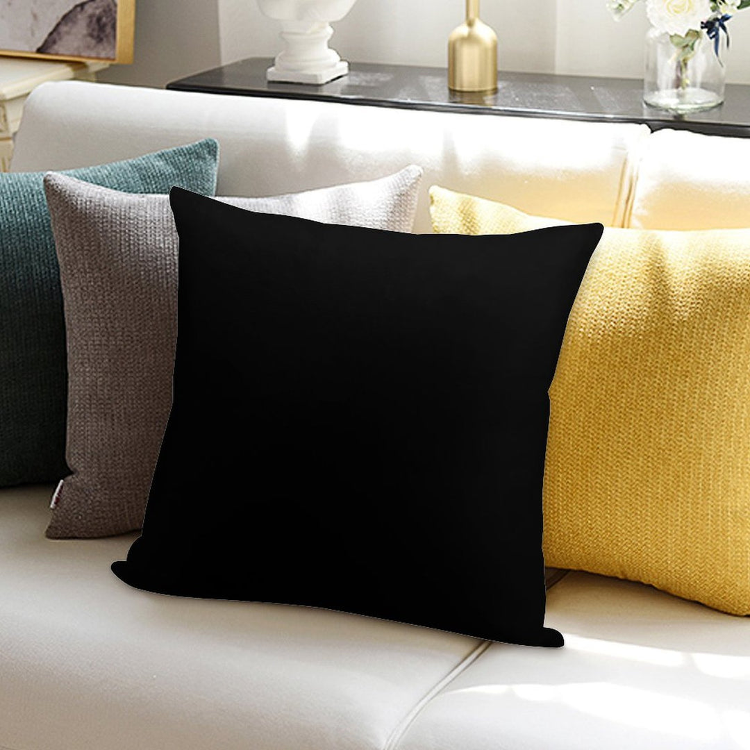 Solid Black Accent Decor Soft Short Plush Fabric Throw Pillow