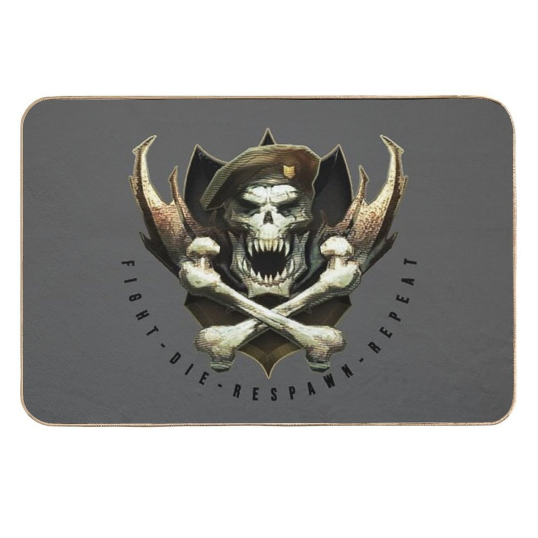 Black Ops Fight Die Respawn Repeat  Odorless Bath Mat