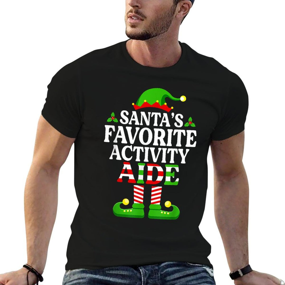 Santas Favorite Activity Aide Funny Christmas Xmas  Stretchy T-Shirt