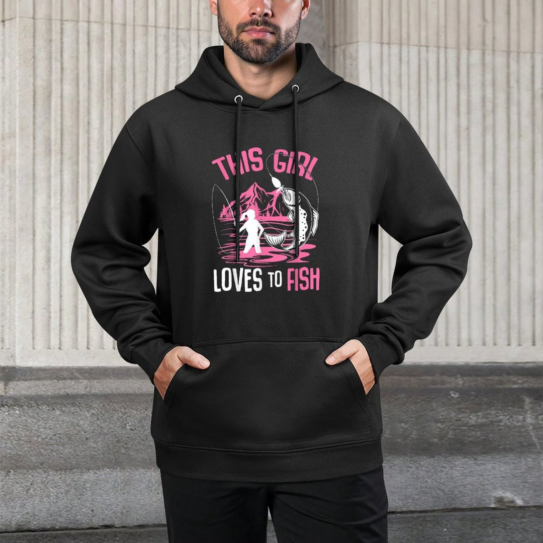 This Girl Loves To Fish Fishing Girls Shape Retention Hoodie