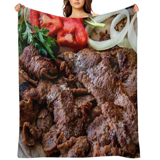 Turkish Doner Kebab Shrink-resistant Throw Blanket