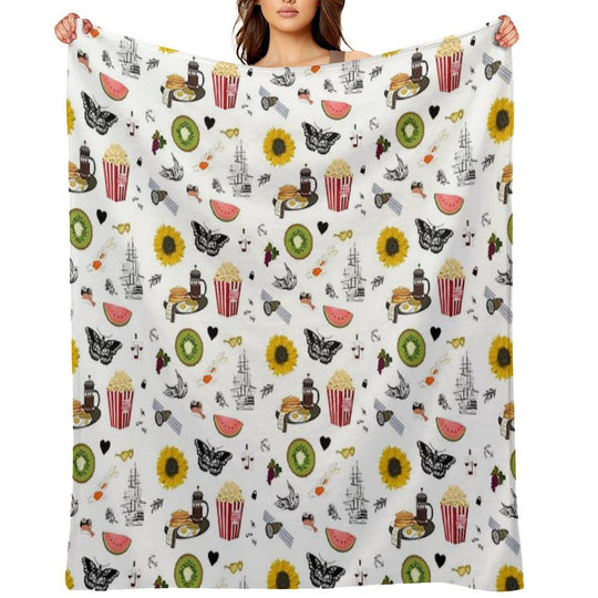 Harry Styles Song Illustration Collage Durable Throw Blanket