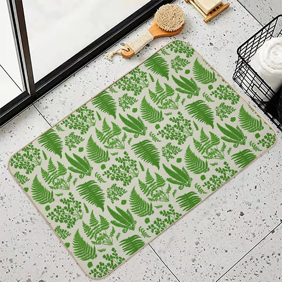 Vintage Fern Botanical  Slip-Resistant Bath Mat