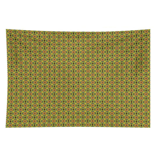 Red And Yellow Petal Medallions Tapestry