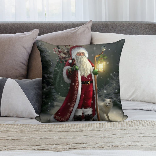 The Christmas Traveler Soft Reinforced Edging Throw Pillow