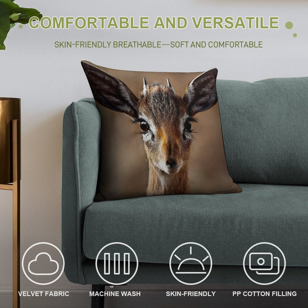 Dik Dik- Smallst Antelope of South Africa Soft Easy Maintenance Throw Pillow