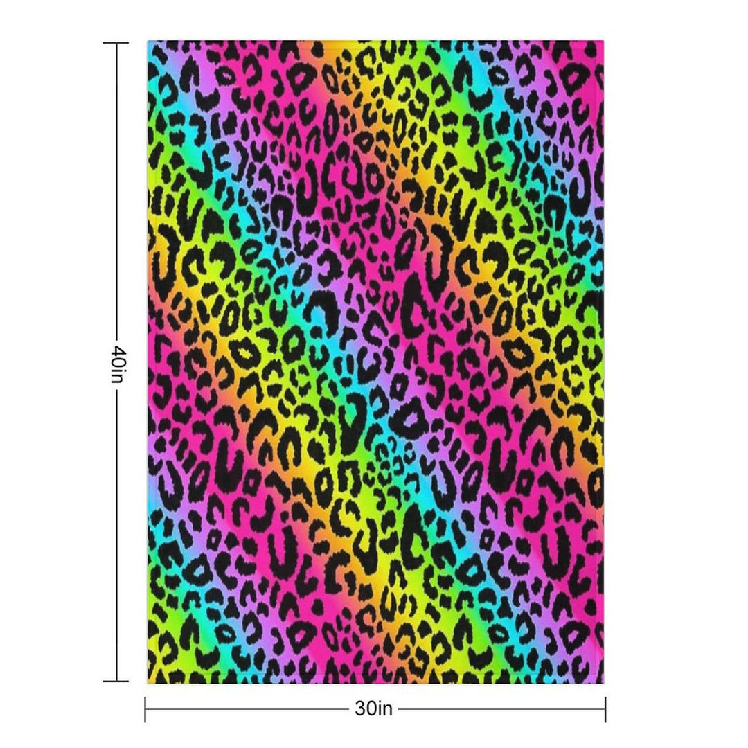 Colofrul Rainbow Leopard Machine-washable Throw Blanket