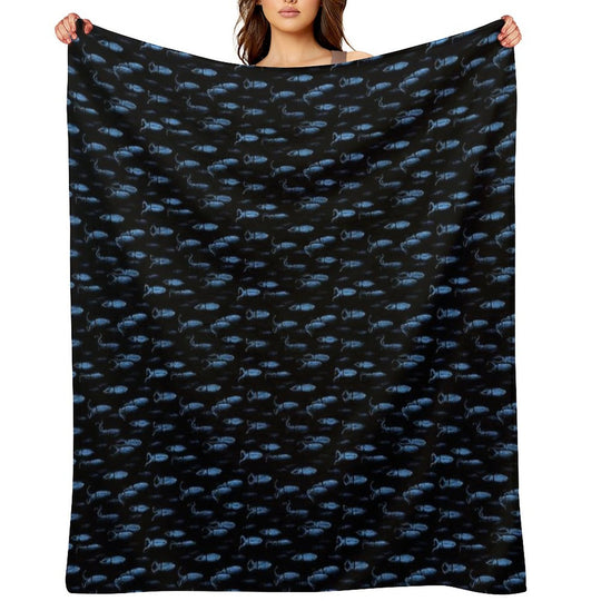 Firefly Squid Hotaruika Bioluminescent Shrink-resistant Throw Blanket